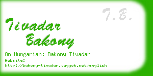 tivadar bakony business card